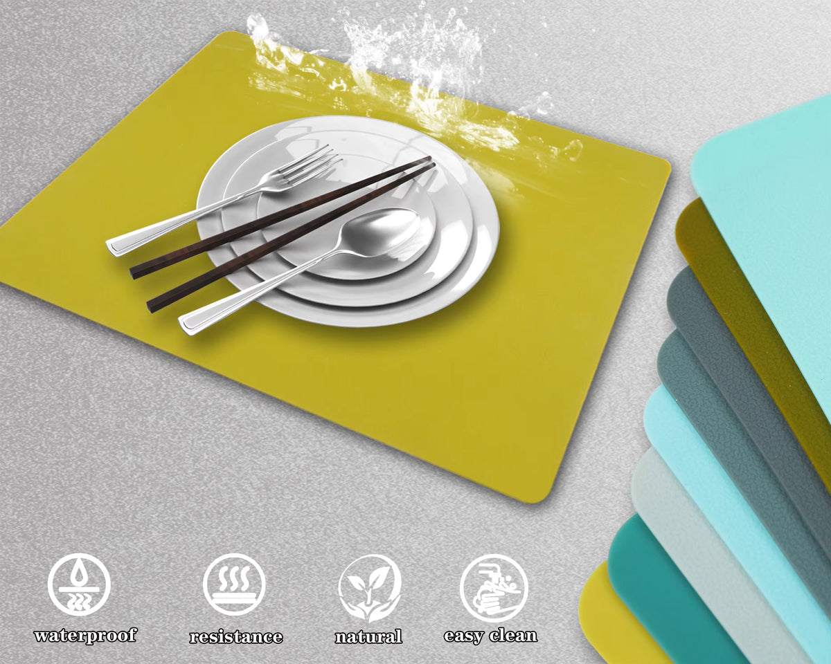 Napperon surdimensionné en silicone de qualité alimentaire – Tapis de table étanche 60x40cm / 40x30cm – Protection de comptoir de cuisine isolante et antidérapante – Lavable et réutilisable