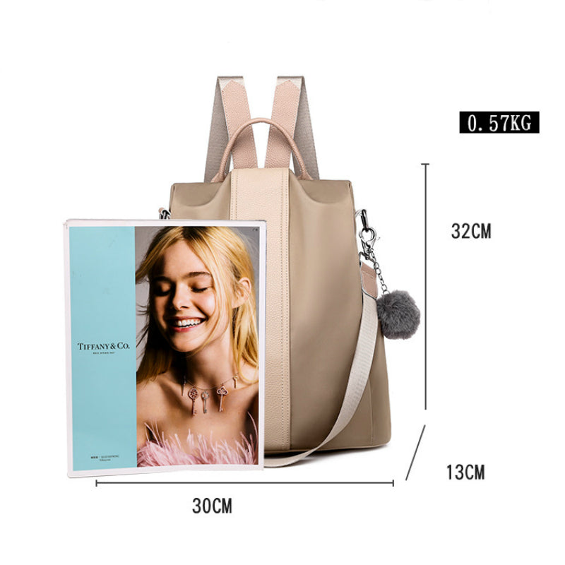 Sac à dos multifonction en cuir imperméable et antivol pour femme, grande capacité (EGB134)