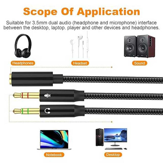 Headphone Splitter Mic Cable