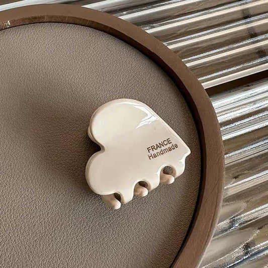 Heart-Shaped Acetic Acid Hair Claw Clip for Women & Girls – Creative Half-Up Hair Gripper Accessory