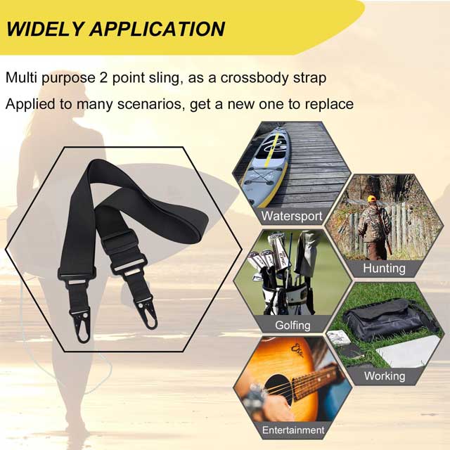Heavy Duty Multi-Use Nylon Shoulder Strap – Adjustable Quick-Attach Crossbody Strap for Rifle, Kayak, SUP, Golf Bags, Guitars &amp; Luggage