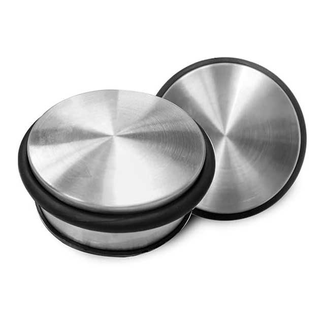 Heavy Duty Stainless Steel Door Stop – 110mm x 60mm, 1.1kg with Non-Slip Rubber Underlay & Scratch-Free Protection