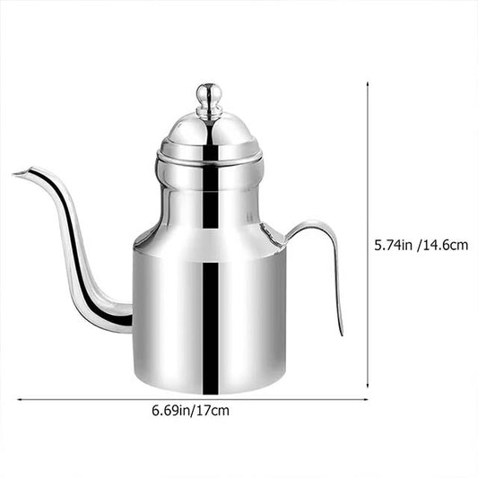 Hemoton Stainless Steel Olive Oil Dispenser – Leakproof Oil Can for Cooking & Salad Dressing Storage