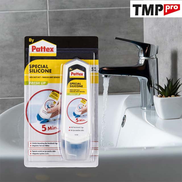 Henkel Pattex Special Silicone Fresh UP – Innovative New-to-Old Joint Sealant, No Cartridge Gun or Tool Removal Needed