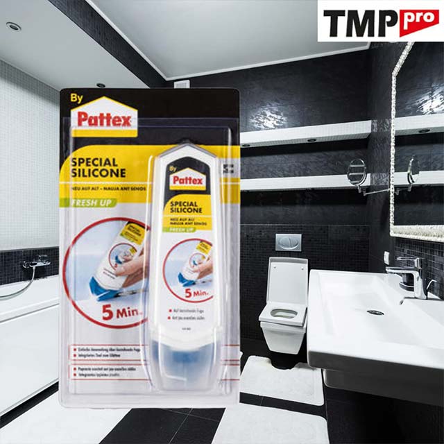 Henkel Pattex Special Silicone Fresh UP – Innovative New-to-Old Joint Sealant, No Cartridge Gun or Tool Removal Needed
