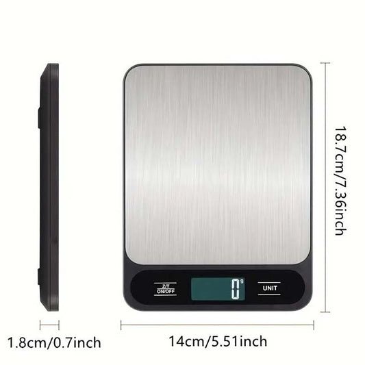 High Precision 10kg Digital Kitchen Scale - Stainless Steel Surface, Baking & Gram Weight Scale with Digital Display for Accurate Measurements