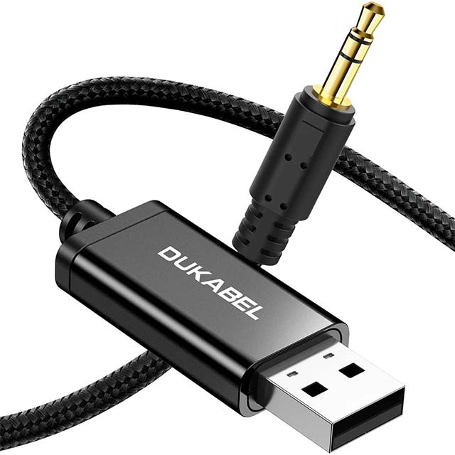 High-Speed USB to 3.5mm Aux Audio Cable for PC, PS4 &amp; PS5 – USB2.0 to 1/8″ Jack Adapter Cord