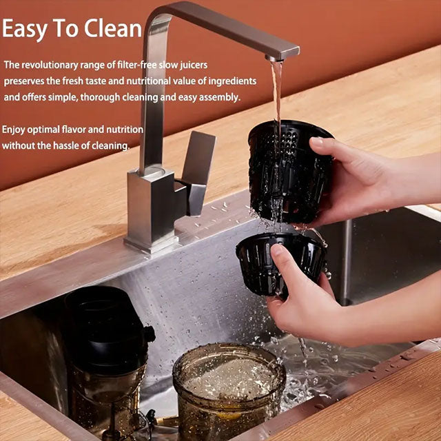 Hilton Cold Press Slow Juicer – Masticating Juice Extractor for Fruits & Vegetables, US Plug