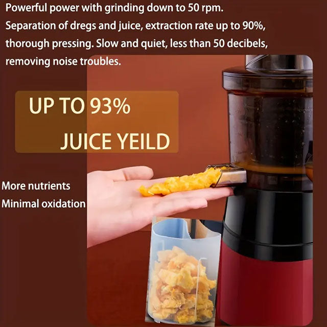 Hilton Cold Press Slow Juicer – Masticating Juice Extractor for Fruits & Vegetables, US Plug