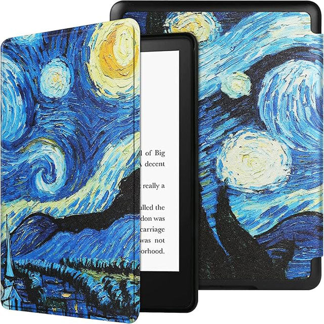HoYiXi Starry Night Kindle Case – Premium Thin Leather &amp; Fabric Protective Cover for 11th Generation (2022 Release)