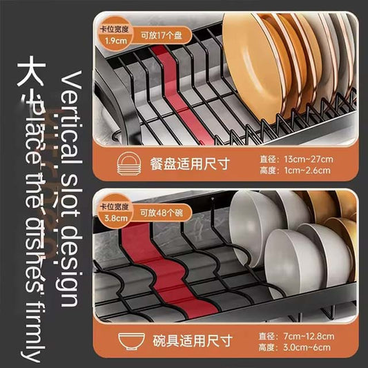 Household Multifunctional Dish Rack – Stainless Steel Bowl & Tableware Storage Shelf with Drainage