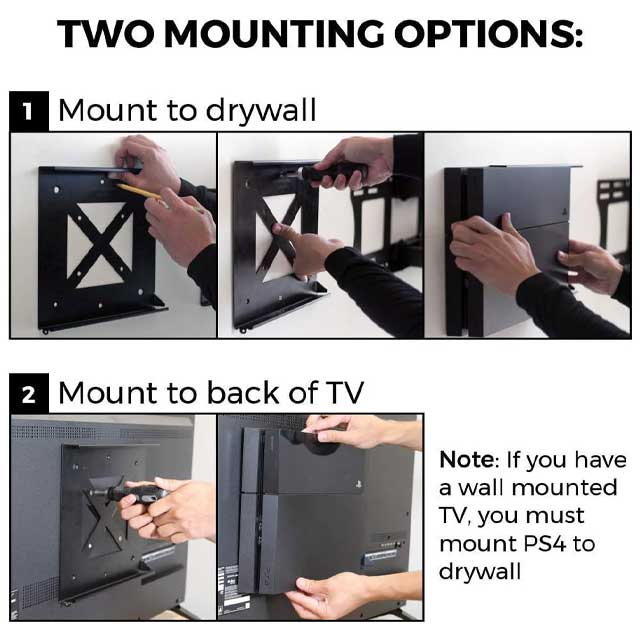 HumanCentric PS4 Fat Version Wall &amp; TV Mount – Original Classic PS4 Display Bracket