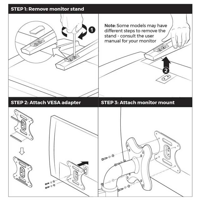 HumanCentric VESA Mount Adapter – Compatible with MSI Optix MAG341CQ, AG32C, AG32CQ, G24C, G27C &amp; G27C2 Curved Monitors