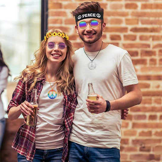 Hysagtek 9-Piece Hippie Costume Set