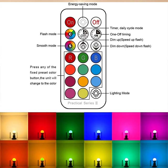 ILC GU10 LED Light Bulb Pack of 4 – 5W (40W Equivalent) Color Changing LED, 12 Color Options, Dimmable Warm White (2700K) RGB Lighting with Remote Control