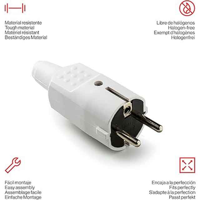 IP44 White Thermoplastic Rubber Plug