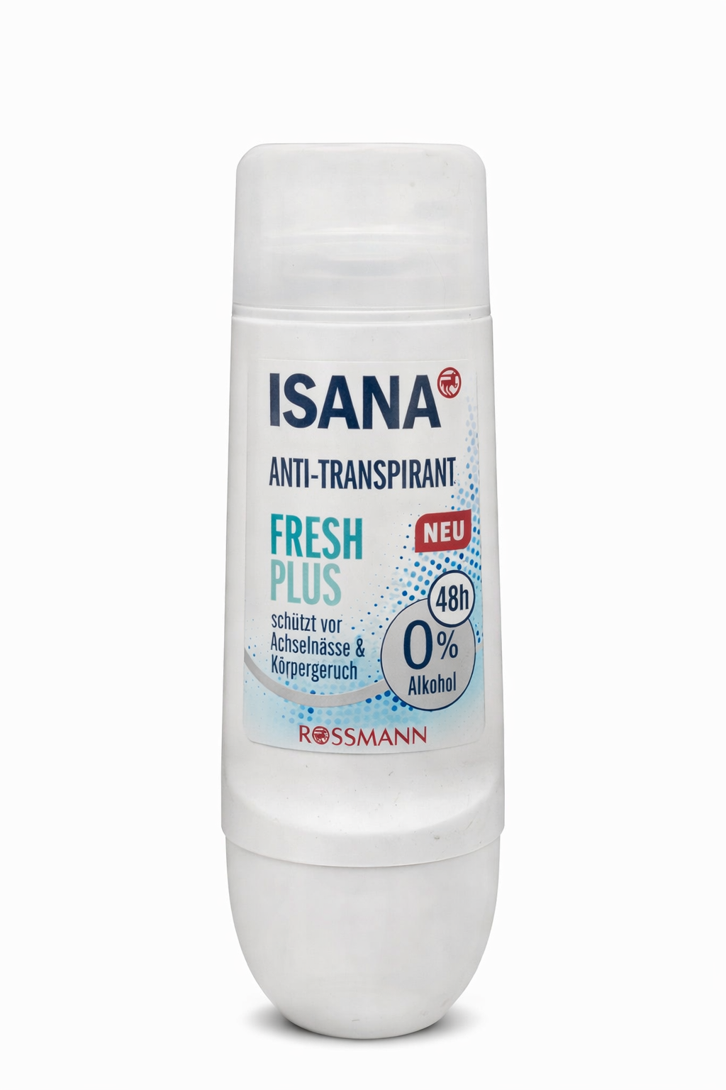 ISANA Anti-Transpirant Roll-On Fresh Plus 50ml – 48h Protection, Alcohol-Free Deodorant for Sweat & Odor Control