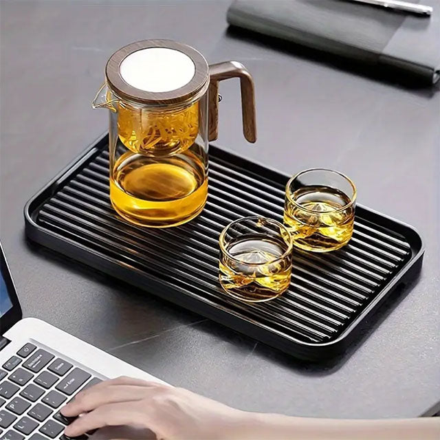 ITechjoy 17.58oz Clear Glass Teapot with Infuser – Elegant Design with Wooden Handle, Perfect for Blooming & Fruit Teas