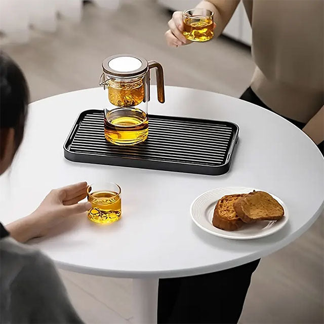 ITechjoy 17.58oz Clear Glass Teapot with Infuser – Elegant Design with Wooden Handle, Perfect for Blooming & Fruit Teas