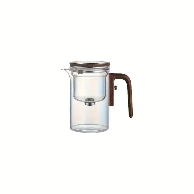 Théière en verre transparent ITechjoy de 500 ml avec infuseur – Design élégant avec poignée en bois, idéale pour les thés fleuris et fruités 