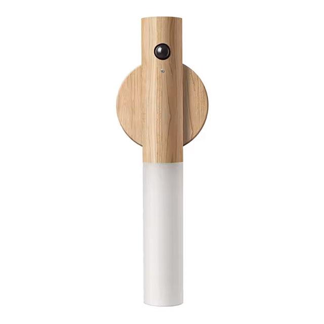 Intelligent PIR Motion Sensor LED Night Light | Rechargeable Magnetic Wood Wall Lamp for Kitchen & Cabinet