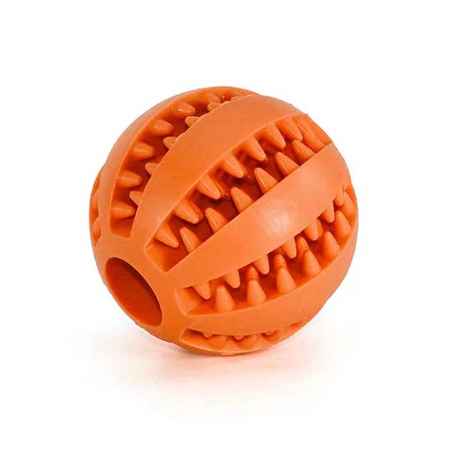 Interactive Dog Ball Toy – Elastic Rubber Chew Toy for Small Dogs, Puppy Tooth Cleaning & Treat Dispensing Ball