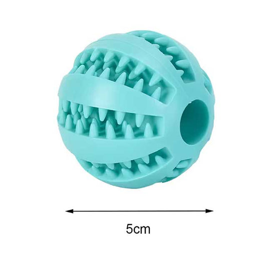 Interactive Dog Ball Toy – Elastic Rubber Chew Toy for Small Dogs, Puppy Tooth Cleaning & Treat Dispensing Ball