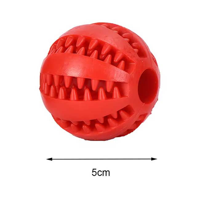 Interactive Dog Ball Toy – Elastic Rubber Chew Toy for Small Dogs, Puppy Tooth Cleaning & Treat Dispensing Ball