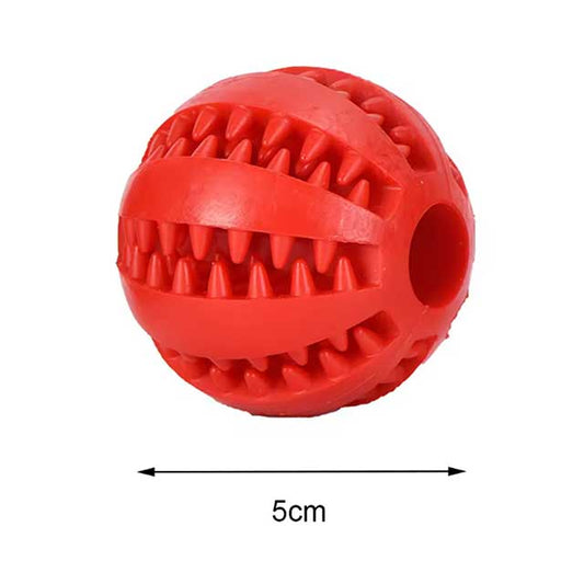 Interactive Dog Ball Toy – Elastic Rubber Chew Toy for Small Dogs, Puppy Tooth Cleaning & Treat Dispensing Ball