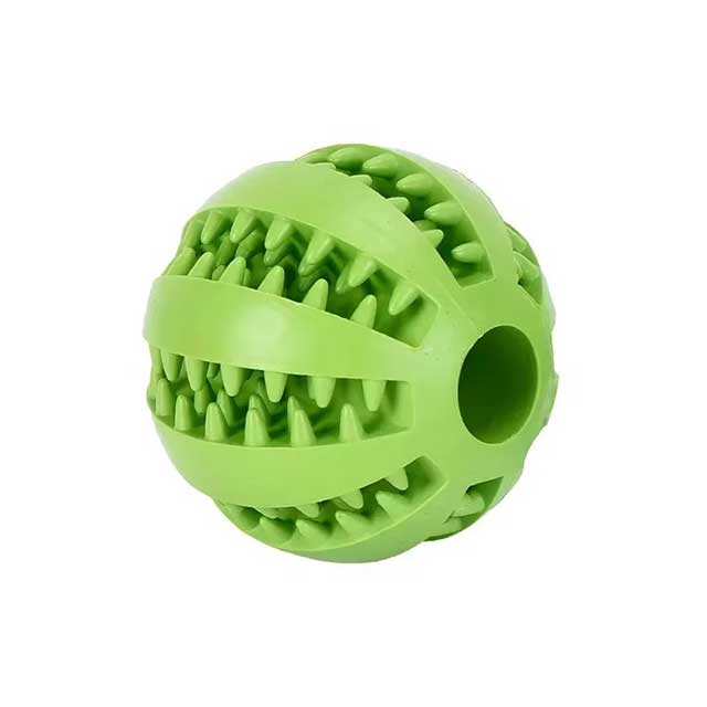 Interactive Dog Ball Toy – Elastic Rubber Chew Toy for Small Dogs, Puppy Tooth Cleaning & Treat Dispensing Ball