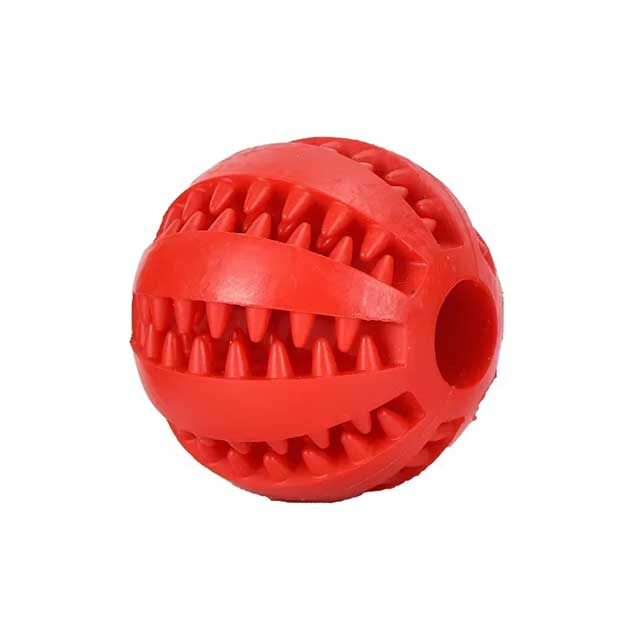 Interactive Dog Ball Toy – Elastic Rubber Chew Toy for Small Dogs, Puppy Tooth Cleaning & Treat Dispensing Ball