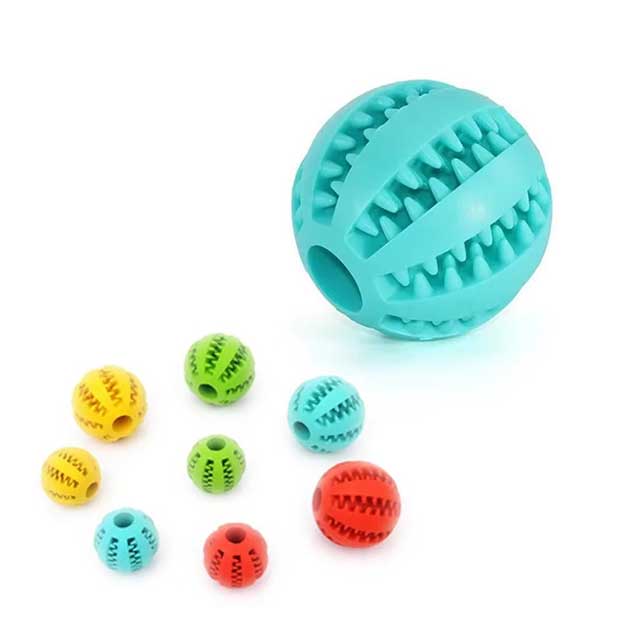 Interactive Dog Ball Toy – Elastic Rubber Chew Toy for Small Dogs, Puppy Tooth Cleaning & Treat Dispensing Ball