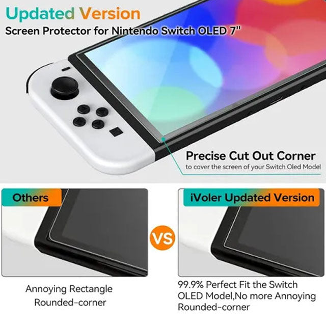 Ivoler Nintendo Switch Tempered Glass Screen Protector – Ultra-Clear, Anti-Scratch, Bubble-Free HD Display Guard for Enhanced Touch Sensitivity and Easy Installation