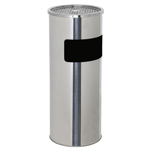 JM&T Stainless Steel Ashtray Garbage Trash Can - 4.8 Gallon (18L) Zinc Plated Outdoor Commercial Waste Container with Removable Recycle Bin