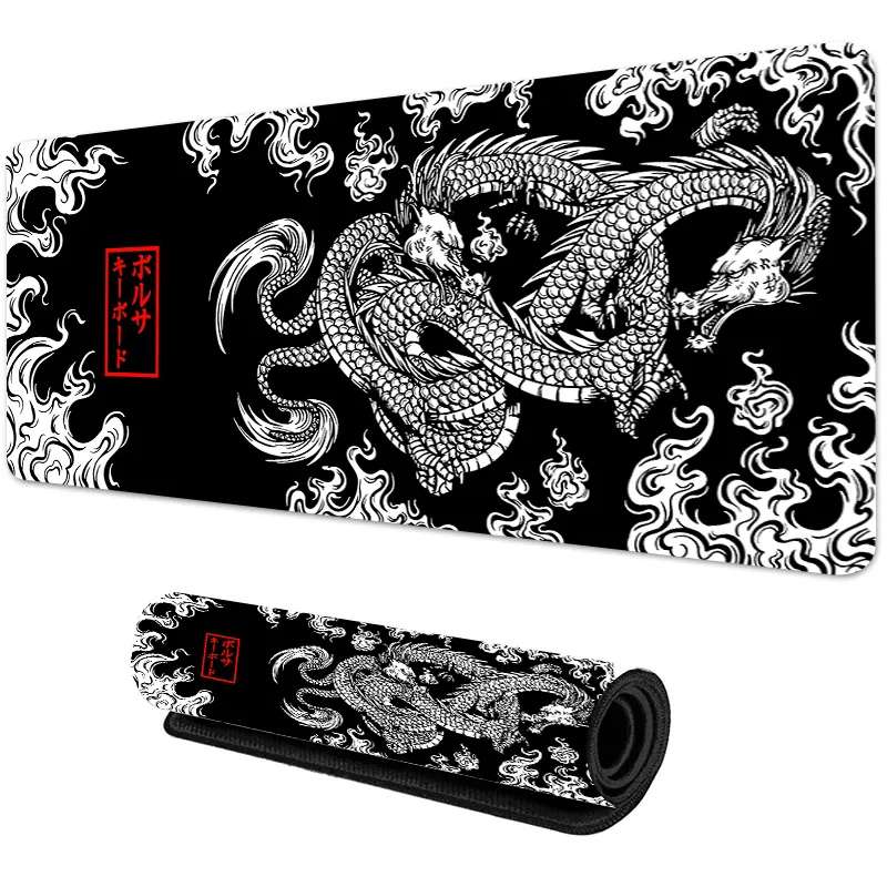 Japanese Dragon XXL Gaming Mouse Pad – Large Extended Desk Mat with HD Print – Non-Slip Rubber Base Keyboard Pad – High-Precision Office & PC Gaming Accessories