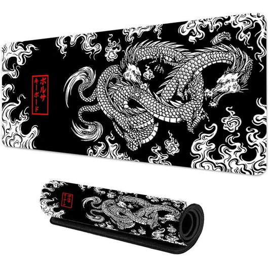 Japanese Dragon XXL Gaming Mouse Pad – Large Extended Desk Mat with HD Print – Non-Slip Rubber Base Keyboard Pad – High-Precision Office & PC Gaming Accessories