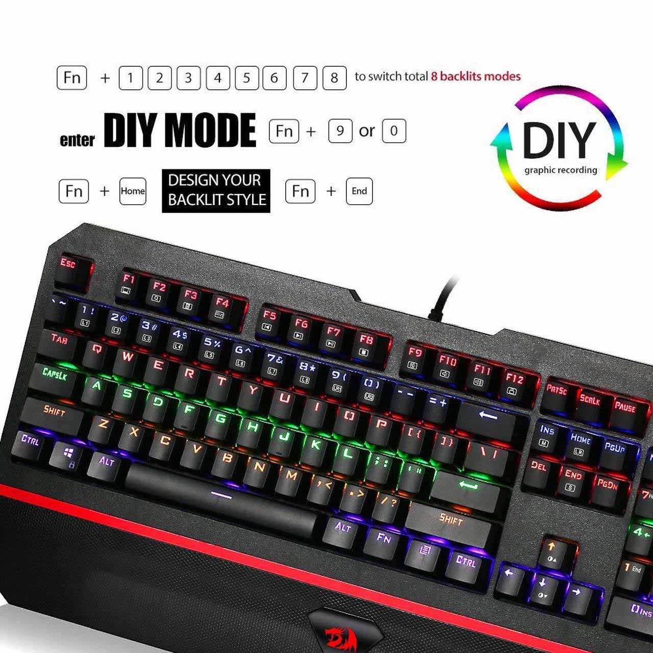 Redragon K558 Andromeda LED Backlit Mechanical Gaming Keyboard