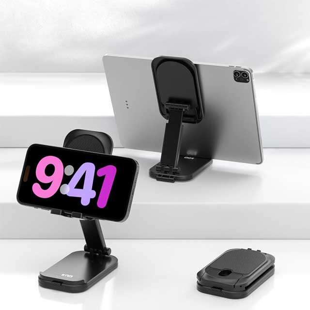 KDD Adjustable Gooseneck Tablet Holder &amp; iPad Stand – Flexible Arm Cell Phone &amp; Tablet Mount for Desk &amp; Bed with Headphone Hanger