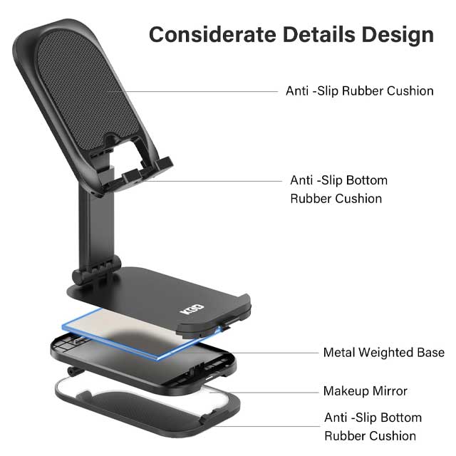 KDD Adjustable Gooseneck Tablet Holder & iPad Stand – Flexible Arm Cell Phone & Tablet Mount for Desk & Bed with Headphone Hanger