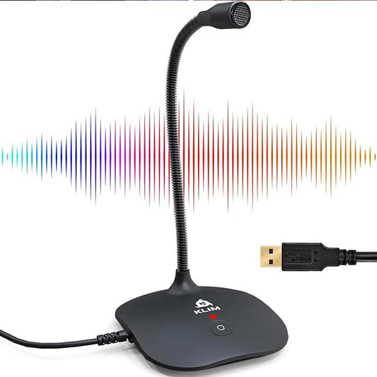 KLIM Talk USB Desktop Microphone – Professional Mic with Stand for PC, Mac, Laptop, PS4 | Ideal for Recording, Gaming, Streaming, Podcasting &amp; YouTube