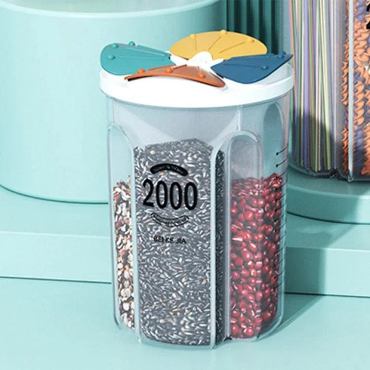 Récipient de Conservation Alimentaire Transparent Hermétique avec Couvercle – Pot de Rangement de Cuisine Sans BPA pour Céréales, Farine, Riz et Aliments Secs (2000ml / 2500ml / 3000ml)