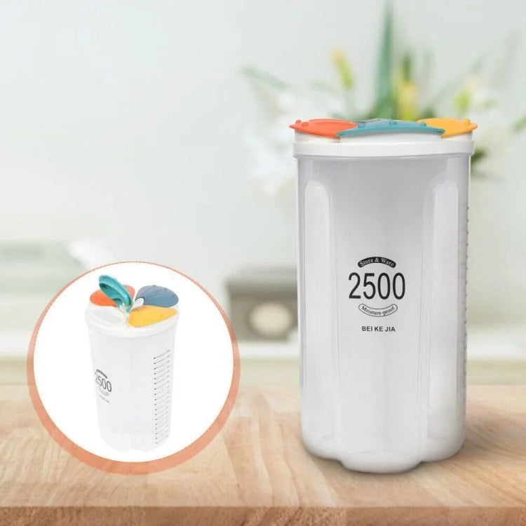 Récipient de Conservation Alimentaire Transparent Hermétique avec Couvercle – Pot de Rangement de Cuisine Sans BPA pour Céréales, Farine, Riz et Aliments Secs (2000ml / 2500ml / 3000ml)