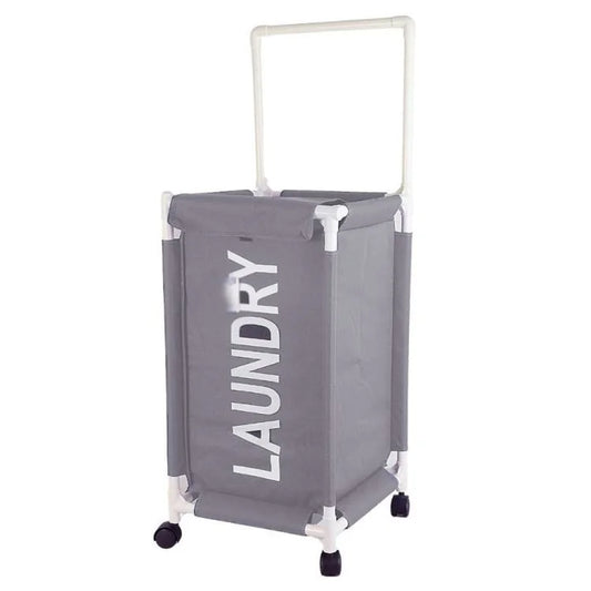 Rolling Laundry Hamper with Wheels – Oxford Cloth Laundry Basket with Removable Bag & Portable Metal Frame