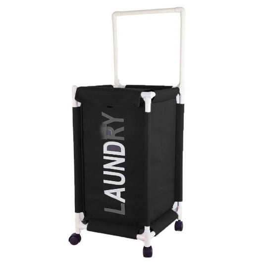 Rolling Laundry Hamper with Wheels – Oxford Cloth Laundry Basket with Removable Bag & Portable Metal Frame