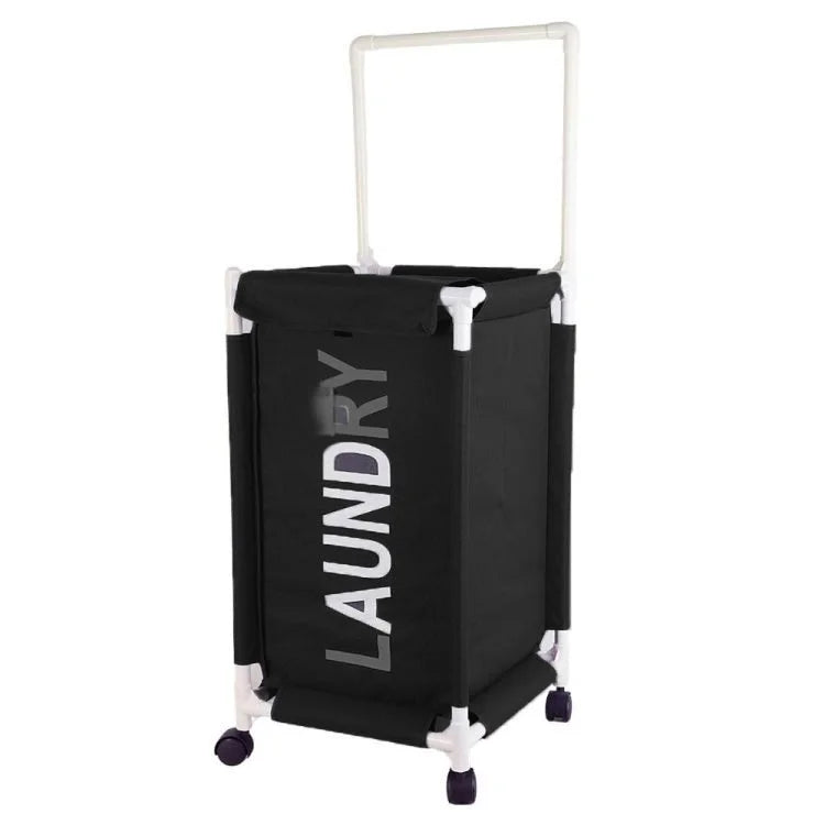 Panier à linge roulant avec roulettes – Panier à linge en tissu Oxford avec sac amovible et cadre métallique portable