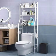 Étagère de rangement au-dessus des toilettes – Étagère de salle de bain à 3 niveaux avec crochets pour un rangement peu encombrant