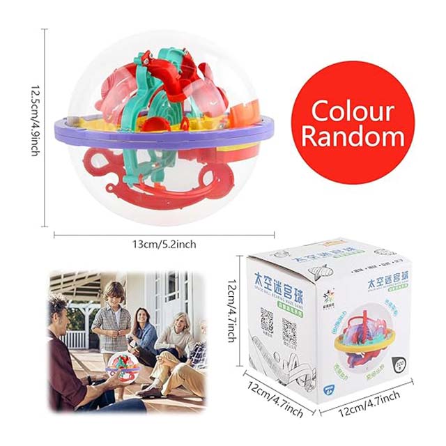 KOIROI 3D Maze Labyrinth Ball - 100 Obstacles - Labyrinth Ball - Three-Dimensional Maze - Ball Game Puzzle Skill Toy
