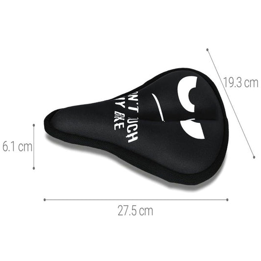 KWMOBILE Gel Bike Seat Cover – Gel Bicycle Saddle Cushion with Protective Padding for Men &amp; Women – Ideal for Indoor/Outdoor Cycling, Cruiser &amp; Mountain Bikes – "Don't Touch My Bike" (White/Black)