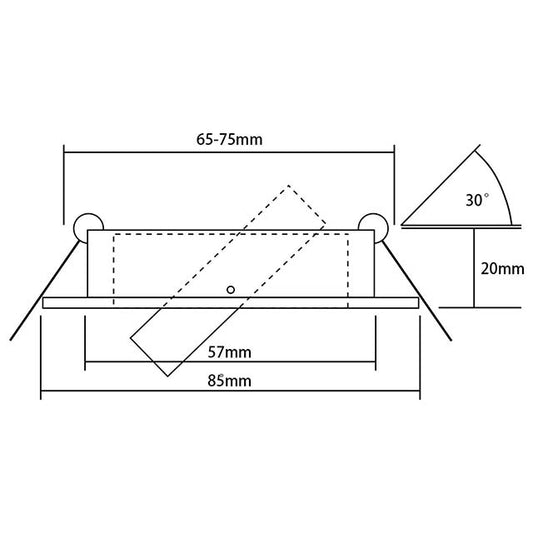 KYOTECH GU10 Recessed Spotlight Mounting Frame – 68mm Hole, 90mm White Ceiling Fixture with Swivelling GU10 Socket (LED/Halogen, IP23)