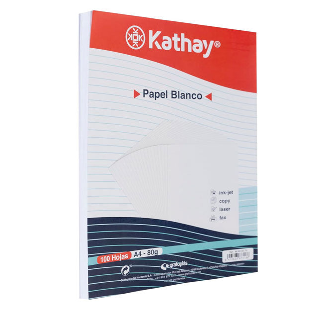 Kathay 86600070 100-Pack A4 White Paper, 80 GSM – Ideal for Printers, Inkjet, Laser, Copier &amp; Fax Machines